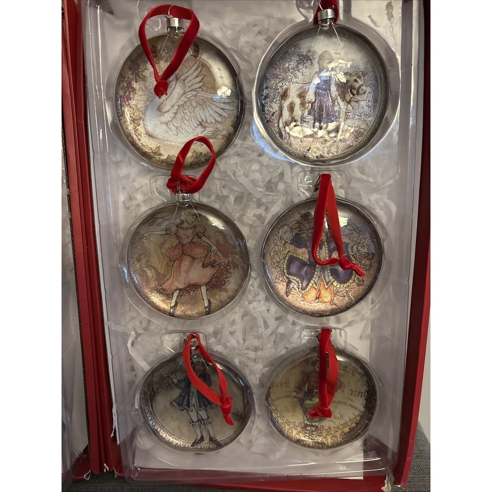 Vtg Limited Edition Glass Dome Ornaments Pottery Barn Twelve Days of Christmas - Picture 3 of 16
